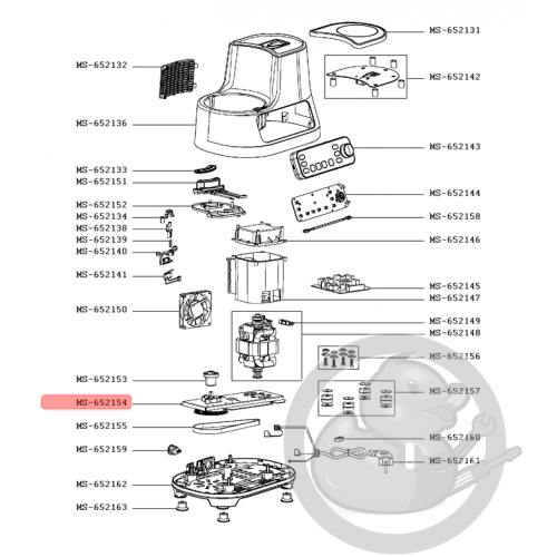 Plaque + poulie robot clickchef Moulinex MS-652154