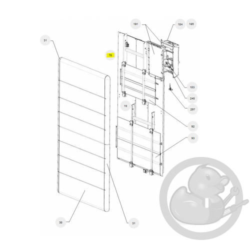 Support mural RAF4V 2000W beige radiateur Atlantic Thermor 098315