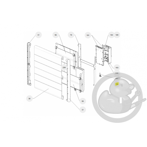 Ens. fileries RAF4 horizontal radiateur Atlantic Thermor 081140