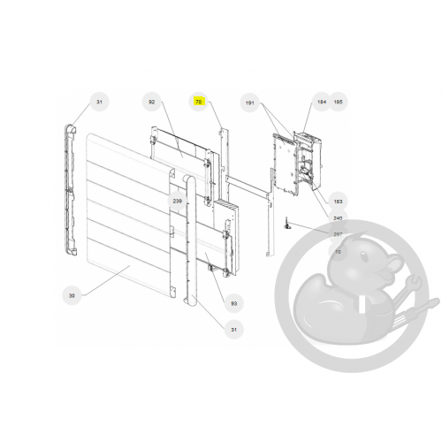 Support mural RAF4H 1500W blanc radiateur Atlantic Thermor 098305