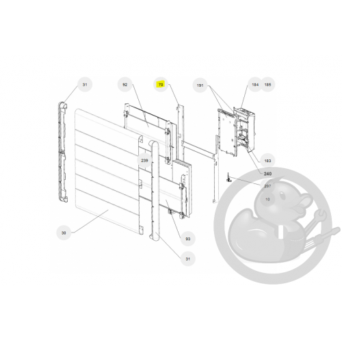 Support mural RAF4H 1000W beige radiateur Atlantic Thermor 098308