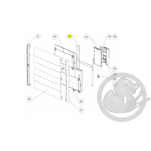 Support mural RAF4H 2000W blanc radiateur Atlantic Thermor 098306