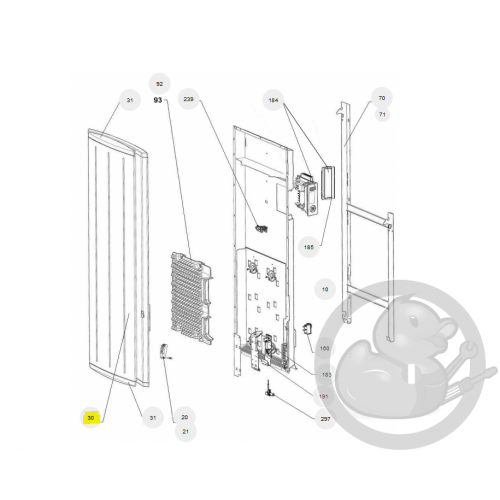 Façade bolero 2 digital V 1000W radiateur Sauter 097620