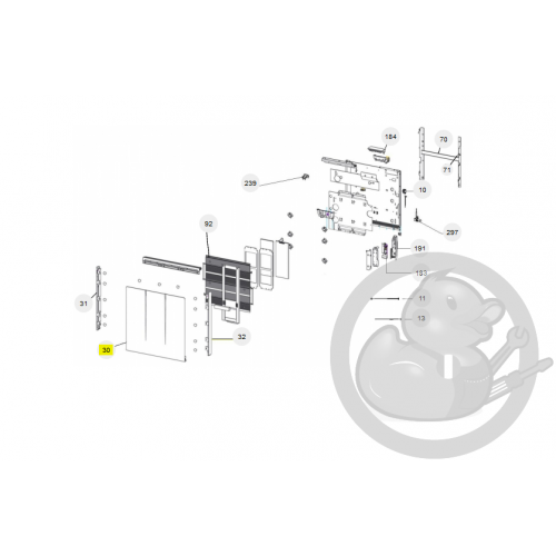 Façade assemblée 1500W radiateur Sauter 097742