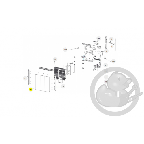 Façade assemblée 2000W radiateur Sauter 097743