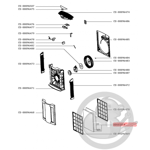 Filtre hepa pour purificateur d'air vitality Rowenta XD6010F0