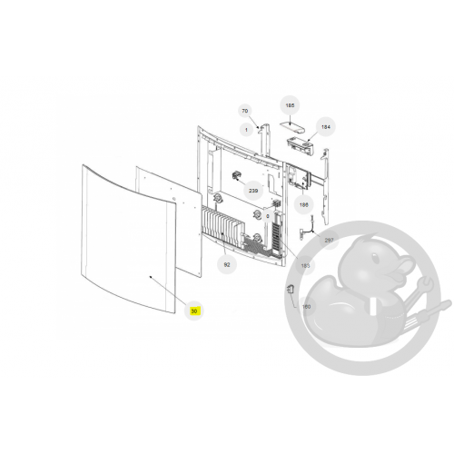 Façade + film alipsis équilibre 1500W radiateur Atlantic Thermor 097505