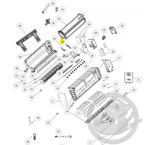 Support haut moto-turbine unité intérieure murale Nagano Thermor 084086