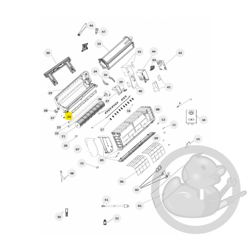 Cache structure inférieure unité intérieure murale Nagano Thermor 084152