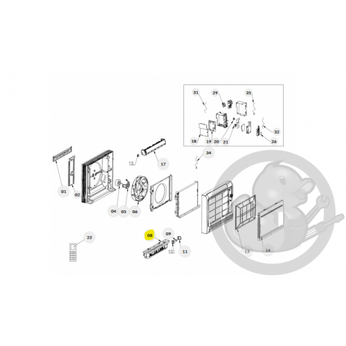 Caisson volets de ventilation unité intérieure murale Nagano Thermor 084469