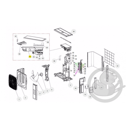 Boitier électrique sans couvercle unité extérieure Thermor 084359