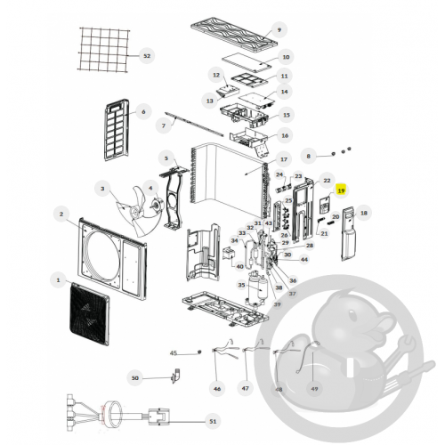 Capot alimentation unité extérieure Thermor 084204