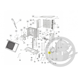 Couvercle jacquette compresseur unité extérieure Thermor 084316