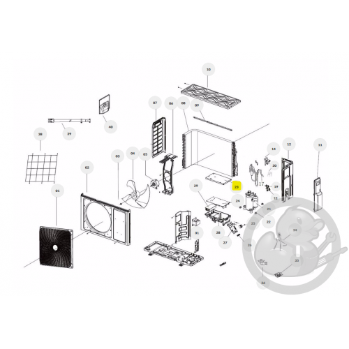 Couvercle coffret électrique unité extérieure Thermor 084563