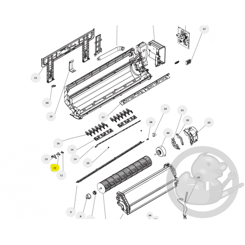 Moteur de volets (gauche-droite) unité intérieure Thermor 084597