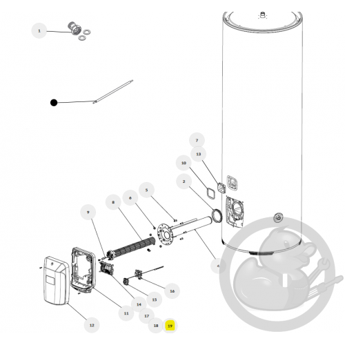 Sonde quantité eau chaude VS 300L T5 chauffe-eau Atlantic Thermor Sauter 026534