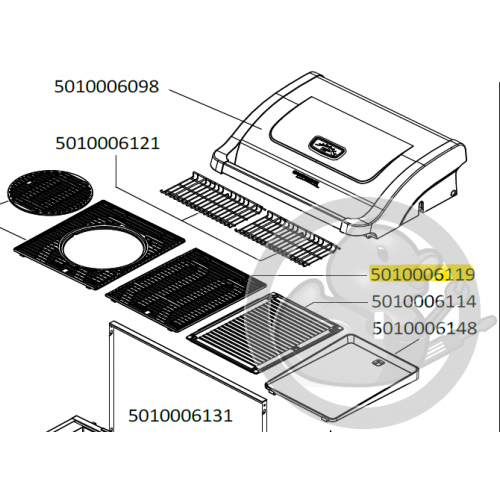 Grille de cuisson fonte émaillée - semi brillante barbecue CAMPINGAZ 5010006119