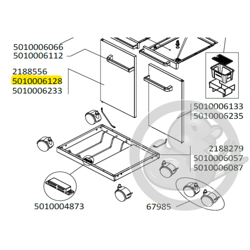 Porte gauche sans poignée grise foncée barbecue CAMPINGAZ 5010006128