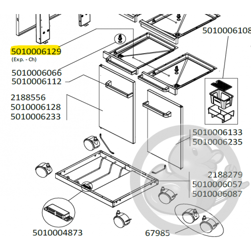 Tiroirs à graisse gauche et droit barbecue CAMPINGAZ 5010006129