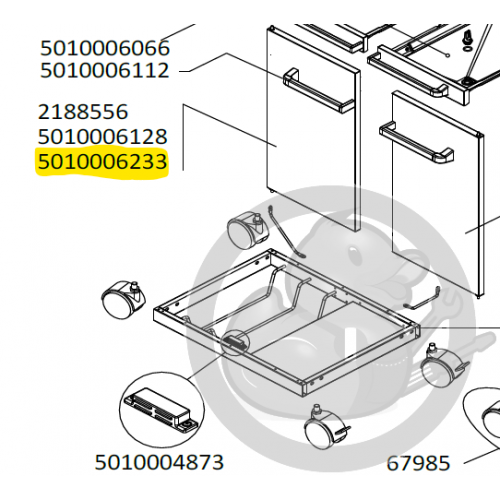 Porte gauche sans poignée lisse noire barbecue CAMPINGAZ 5010006233