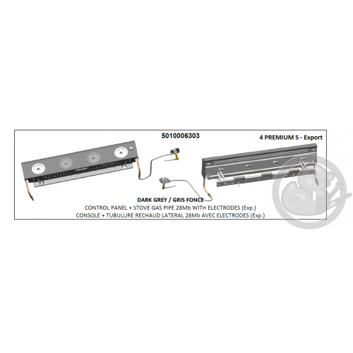 Console + tubulure réchaud 28Mb avec électrodes grise foncée barbecue CAMPINGAZ 5010006303