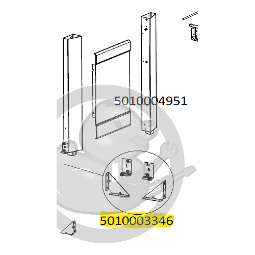 Supports axe portes + 2 équerres chassis barbecue CAMPINGAZ 5010003346