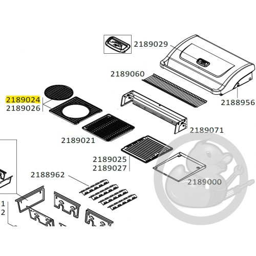 Grille de cuisson fonte émaillée (cadre + cercle) barbecue CAMPINGAZ 2189024