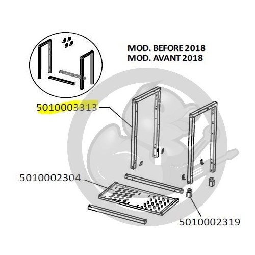 Cadre chariot plancha avant 2018 CAMPINGAZ 5010003313