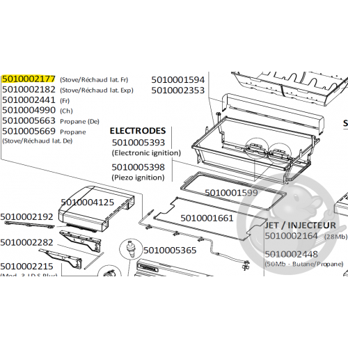 Tubulure réchaud 28MB 1/2" barbecue CAMPINGAZ 5010002177