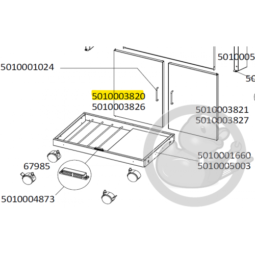 Porte gauche sans poignée grise claire barbecue CAMPINGAZ 5010003820