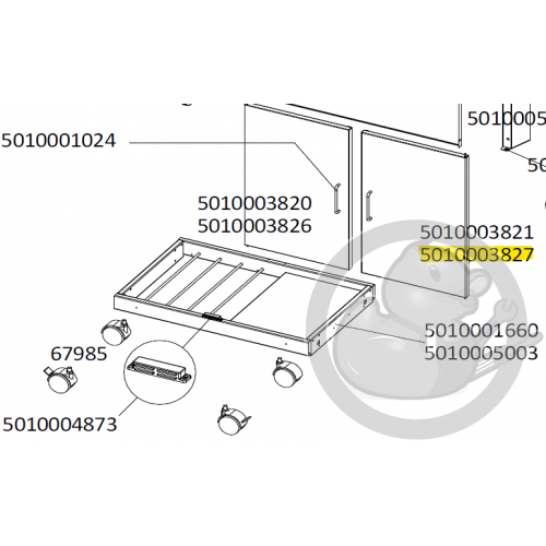 Porte droite sans poignée grise foncée barbecue CAMPINGAZ 5010003827