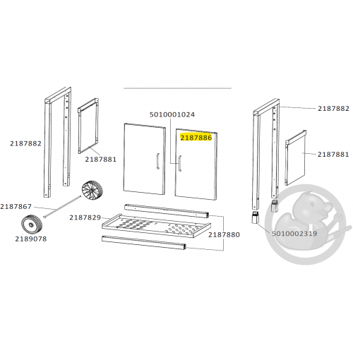 Porte gauche ou droite avec axe barbecue CAMPINGAZ 2187886