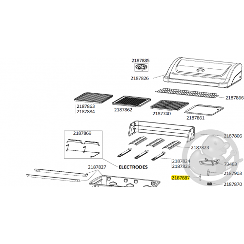 Electrode réchaud latéral barbecue CAMPINGAZ 2187887