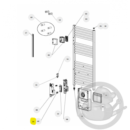 Câble alimentation SSV ventilo sèche serviettes Atlantic Thermor 083944