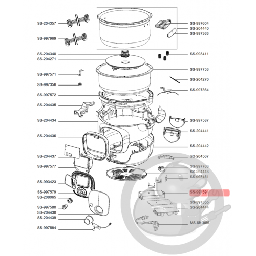 Support carte électronique multicuiseur intelligent cookeo mini Moulinex SS-997591