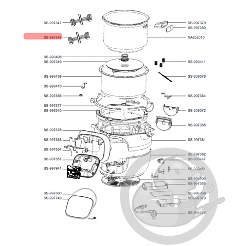 Faisceau de commande multicuiseur intelligent cookeo touch mini Moulinex SS-997348