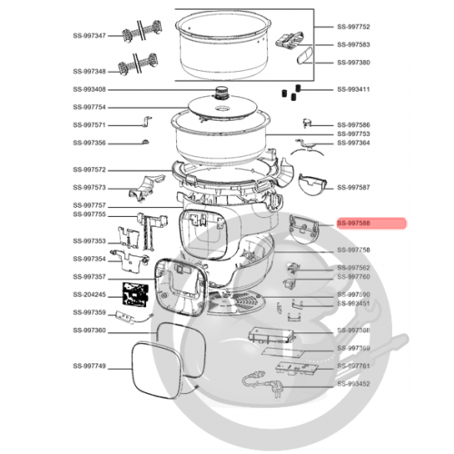 Support bac multicuiseur intelligent cookeo touch mini Moulinex SS-997588