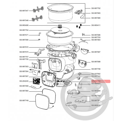 Fond multicuiseur intelligent cookeo touch mini Moulinex SS-997590