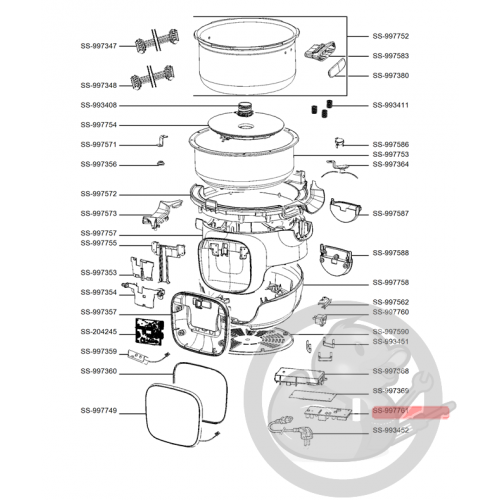 Carte électronique de puissance multicuiseur intelligent cookeo touch mini Moulinex SS-997761