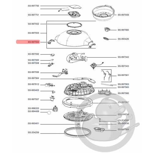 Enjoliveur couvercle multicuiseur intelligent cookeo touch mini Moulinex SS-997554