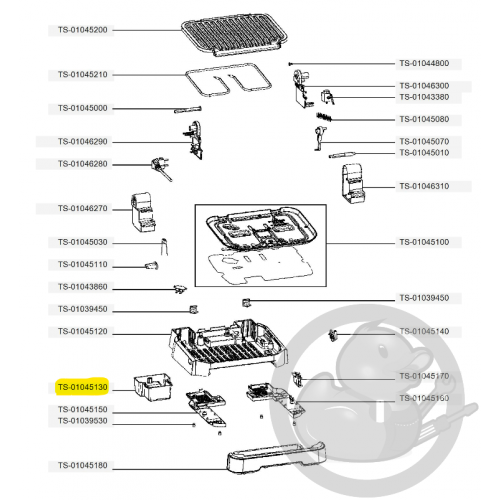 Bac arrière optigrill 2en1 et 4en1 Tefal TS-01045130