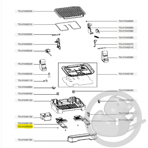 Lot de 2 patins noirs optigrill 2en1 et 4en1 Tefal TS-01039530