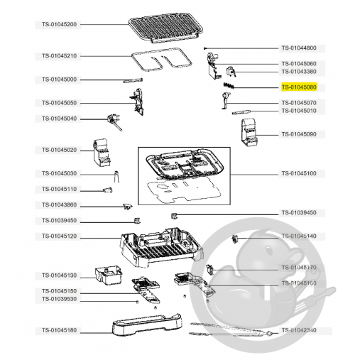 Ressort potentiomètre optigrill 4en1 et 2en1 Tefal TS-01045080