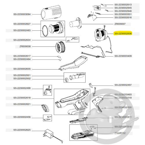 Moteur complet aspirateur à main Xforce flex Rowenta SS-2230002636