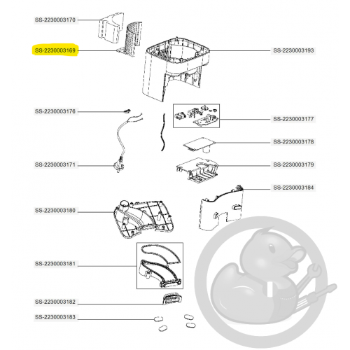 Cloison intermédiaire aspirateur X-plorer Rowenta SS-2230003169