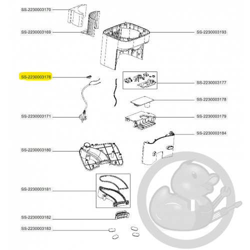 Bride cordon aspirateur X-plorer Rowenta SS-2230003176