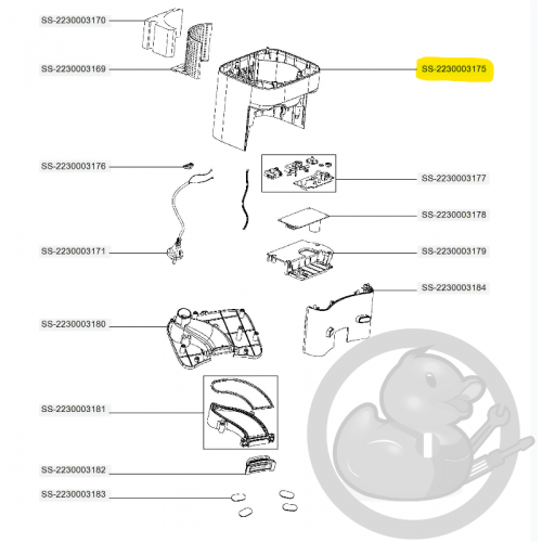 Corps inférieur noir aspirateur X-plorer Rowenta SS-2230003175