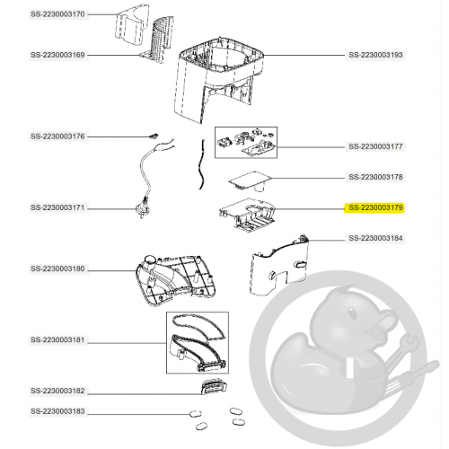 Support carte électronique aspirateur X-plorer Rowenta SS-2230003179