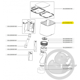 Corps supérieur noir aspirateur X-plorer Rowenta SS-2230003163