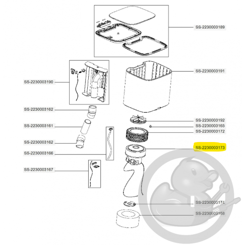 Moteur + faisceau x2 aspirateur X-plorer Rowenta SS-2230003173